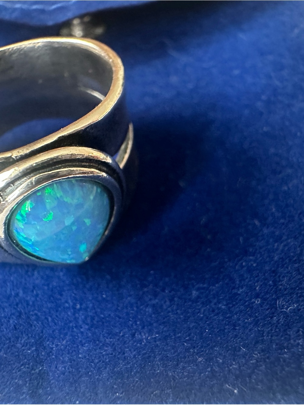 Silpada Sterling Silver Teardrop Blue Opal Ring - Picture 6 of 6